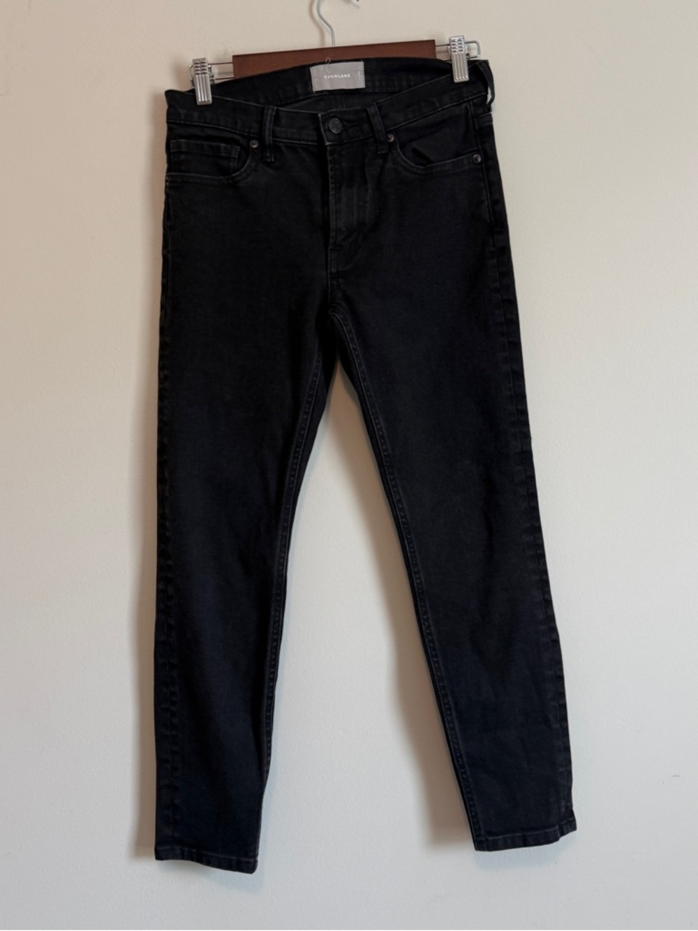 EVERLANE Slim Straight Jeans Black Women 27 Staple Staple Capsule Minimalist 90s